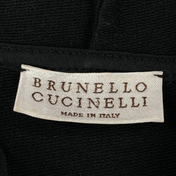 Brunello Cucinelli Pockets Hoodie Dress Womens Large Black Long Sleeve Italian - Picture 14 of 16